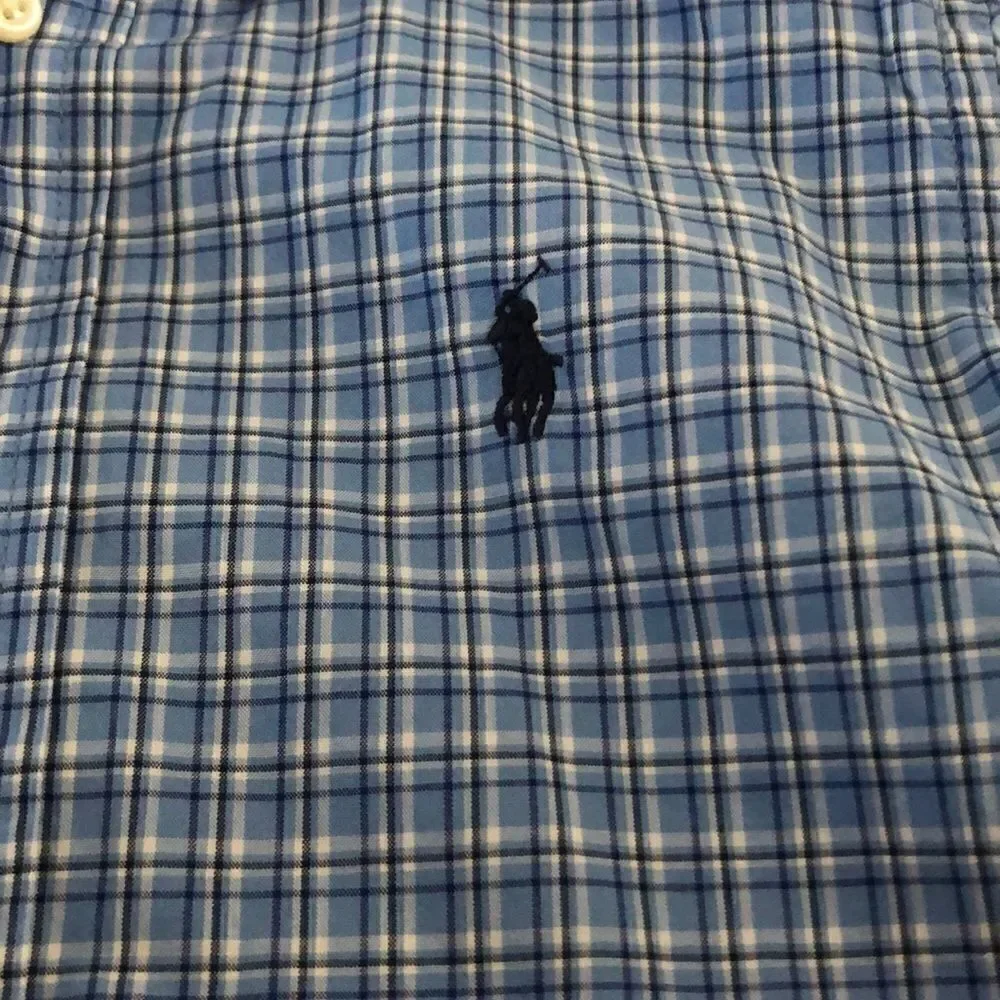 Ralph Lauren Boys Light Blue Checkered Button Down